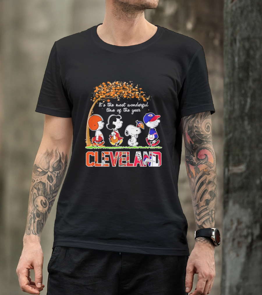 Peanuts Cleveland Sports Most Wonderful Time Of The Year T-Shirt