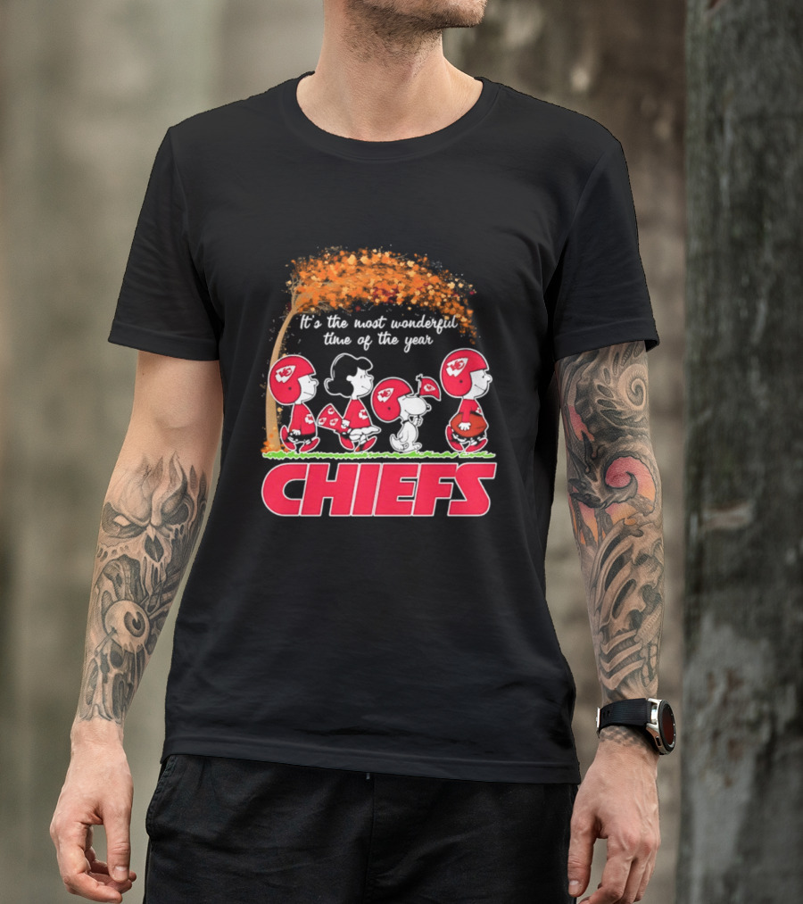 Peanuts Kansas City Chiefs Halloween 2026 Most Wonderful Time Of The Year T-Shirt