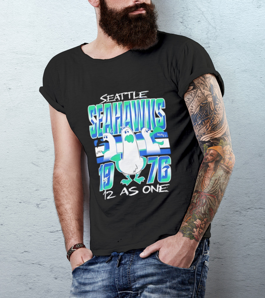 Seattle Seahawks 1976 Seagulls Mine 12 As One T-Shirt