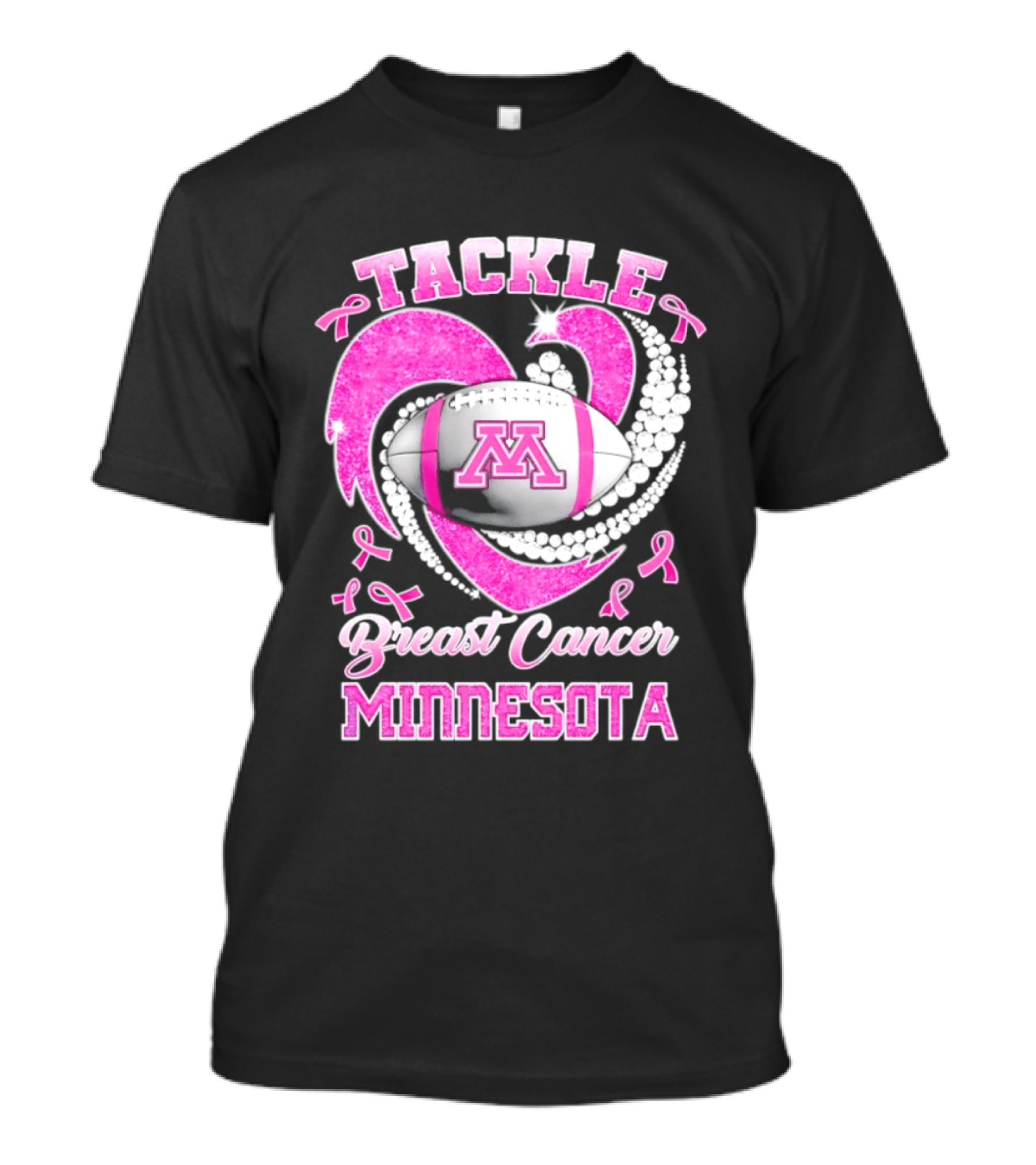 Pink Ribbon Tackle Breast Cancer Minnesota Football T-Shirt