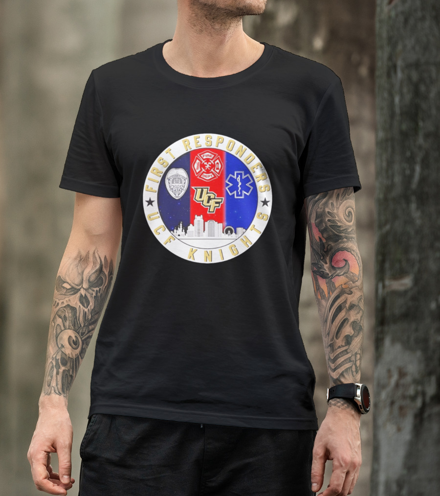 UCF Knights First Responders Orlando Skyline Police Fire EMS T-Shirt