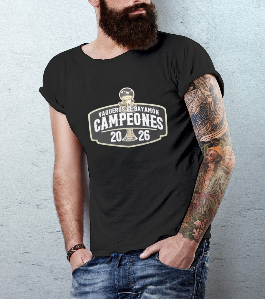 Vaqueros De Bayamón Campeones 2026 Trophy Celebration T-Shirt
