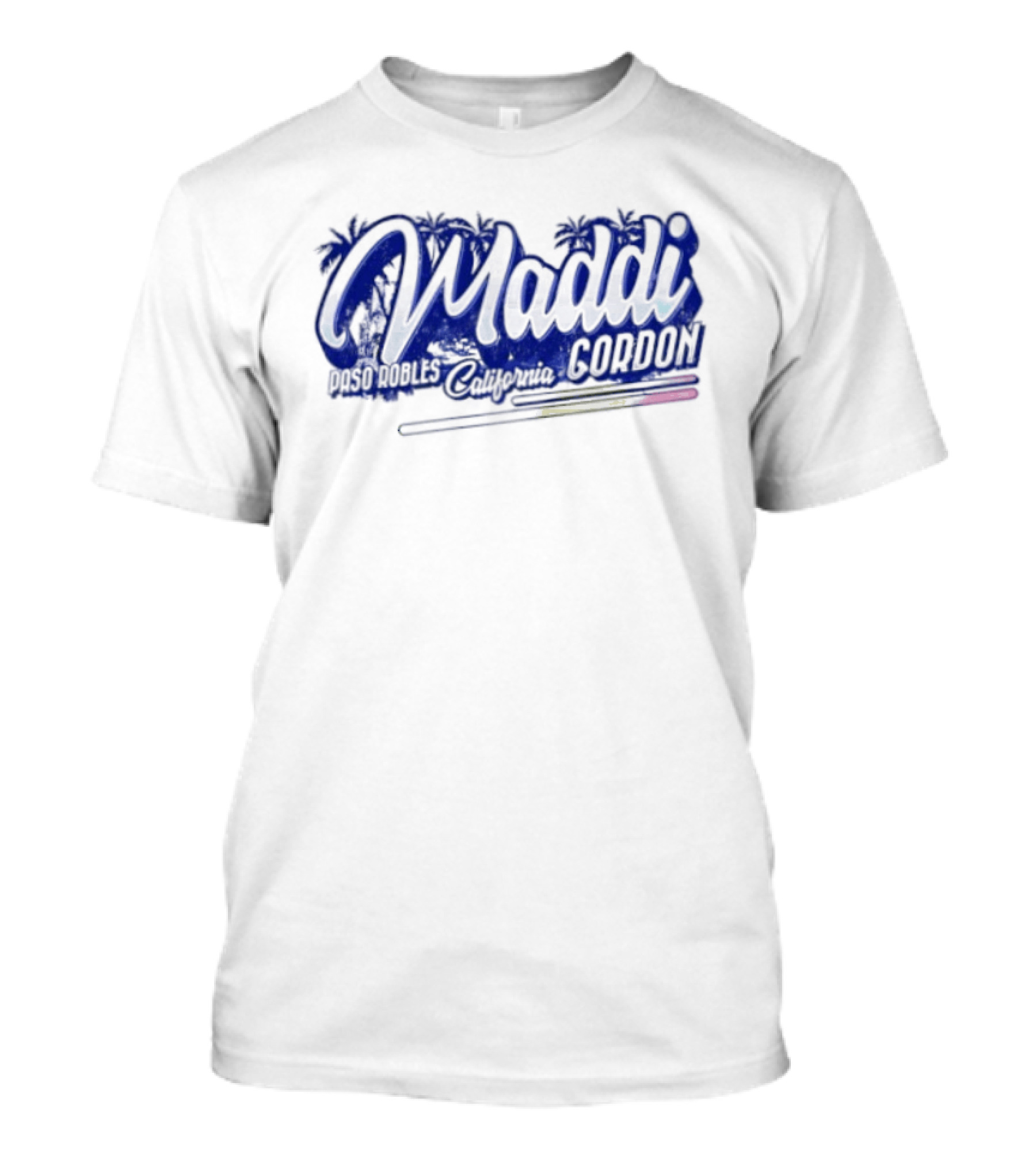 Maddi Gordon Paso Robles California Custom Name Brush Script T-Shirt