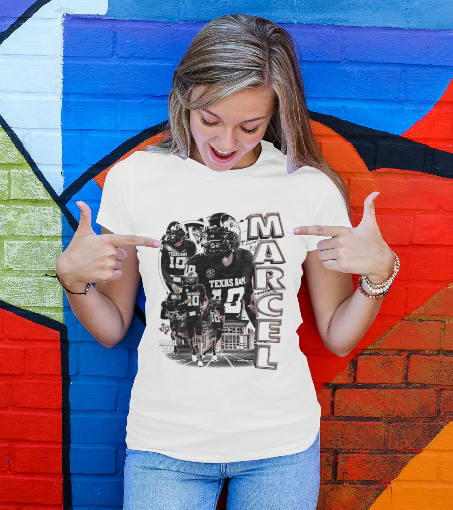 Marcel Reed Texas A&M NCAA Football 10 Aggies Player Collage T-Shirt