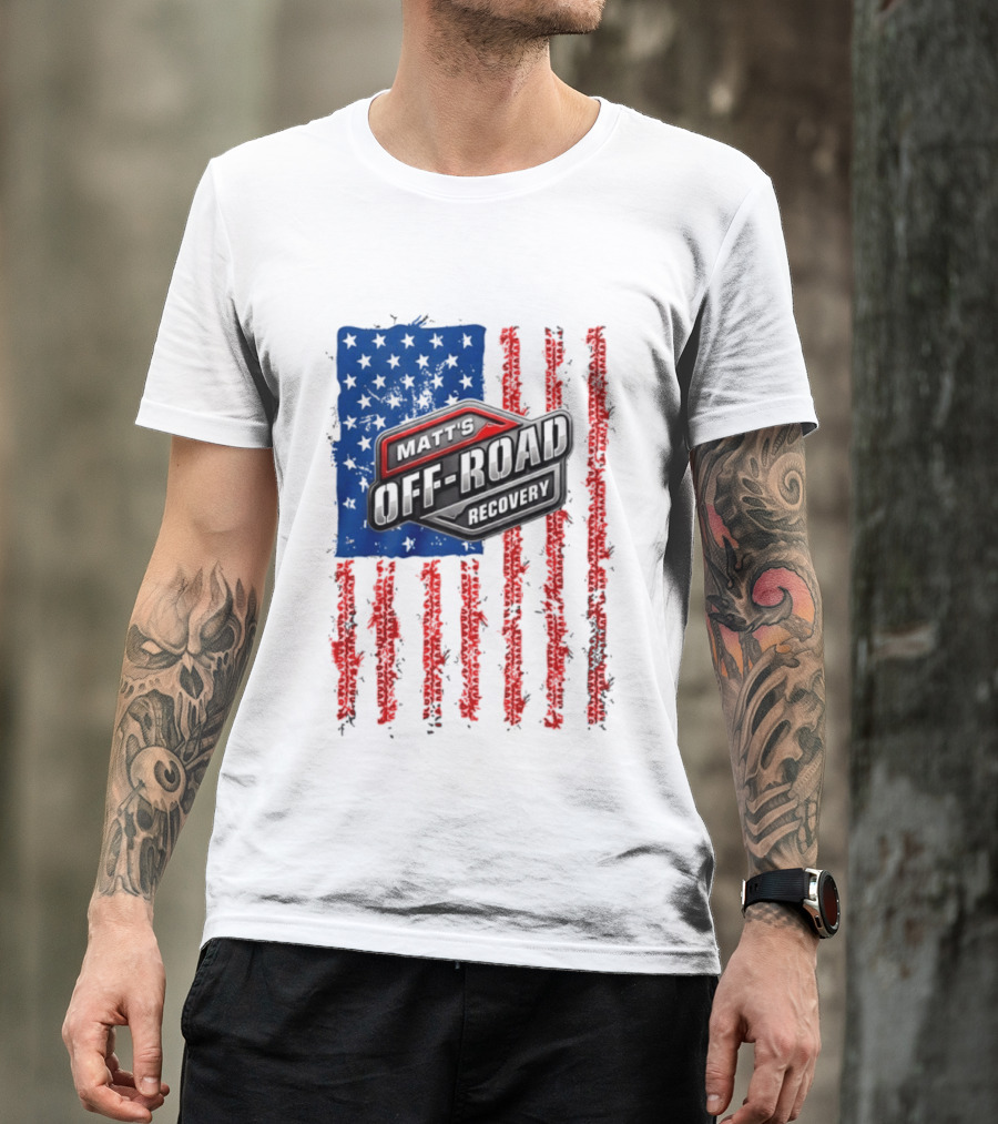 Matt's Off Road Recovery Patriotic Stars And Stripes T-Shirt