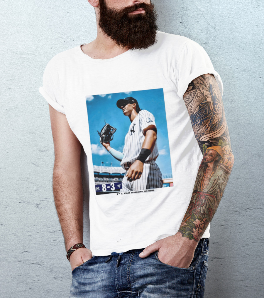 New York Yankees Player 8 3 Start Spreading The News T-Shirt
