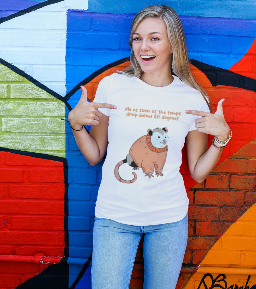 Opossum Cozy Sweater Temps Below 80 Degrees T-Shirt