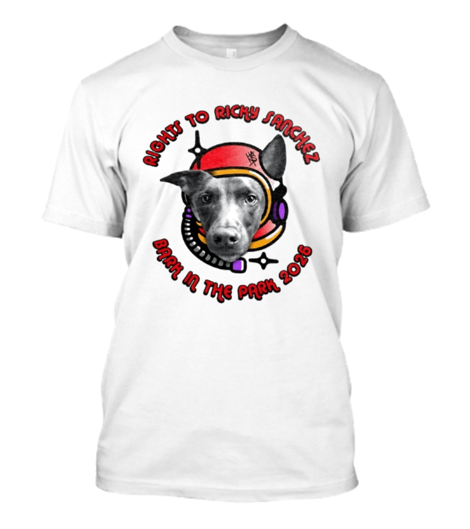 Rights To Ricky Sanchez 2026 Bark In The Park Dog Astronaut T-Shirt