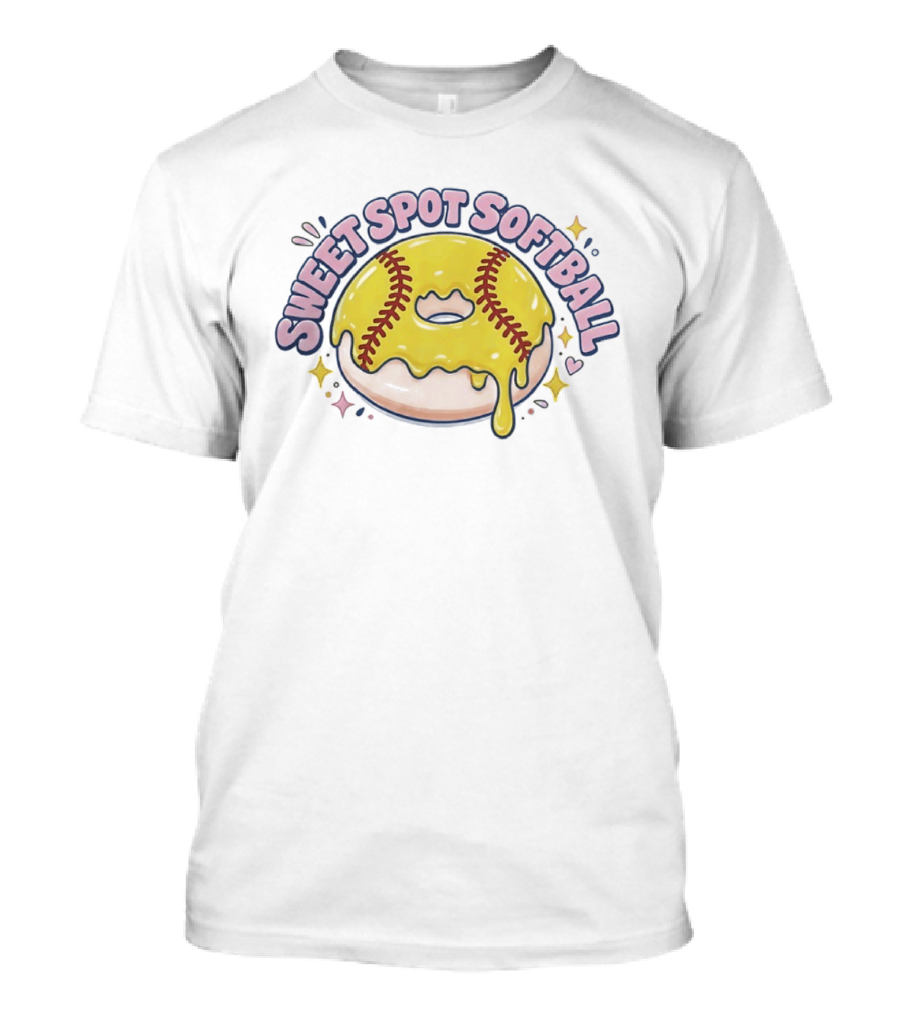 Sweet Spot Softball Donut Yellow Dripping Icing T-Shirt