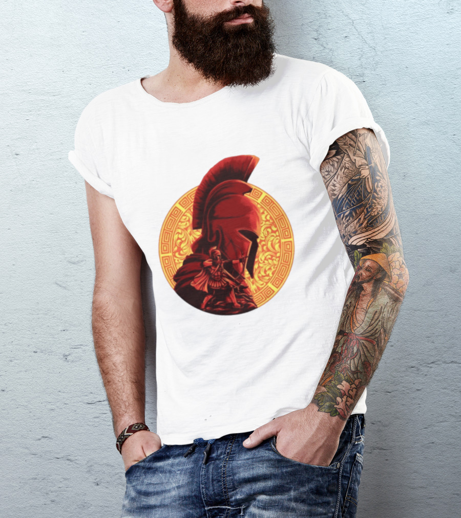 The Odyssey Spartan Warrior Archer Greek Helmet Mythology Heroic T-Shirt