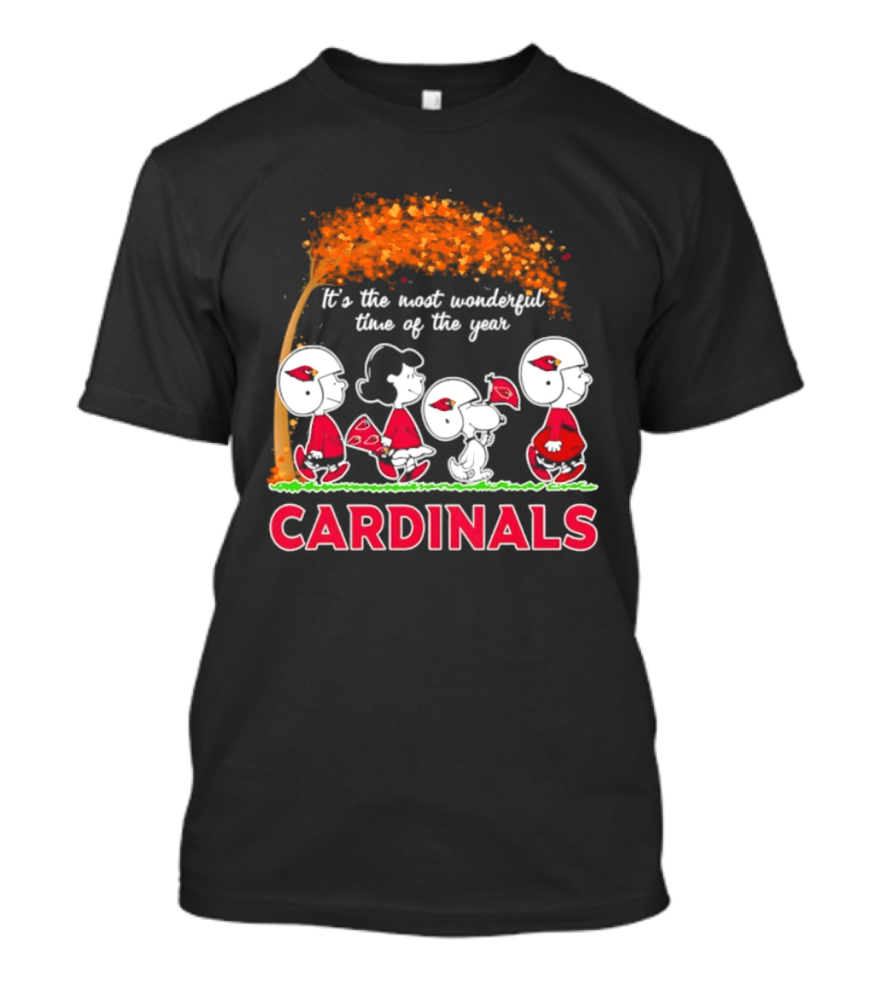 Arizona Cardinals Peanuts Halloween 2026 Fall Autumn It's The Most Wonderful Time Of The Year T-Shirt