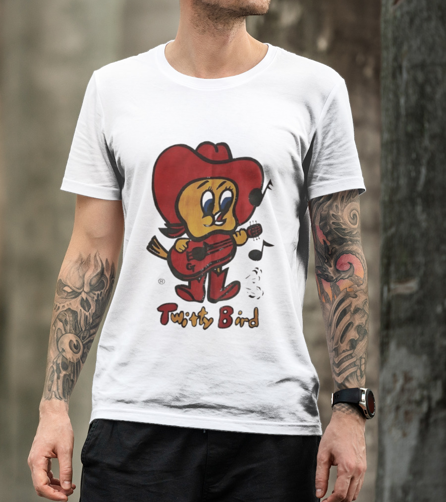 Twitty Bird Cowboy Musician Playing Guitar T-Shirt
