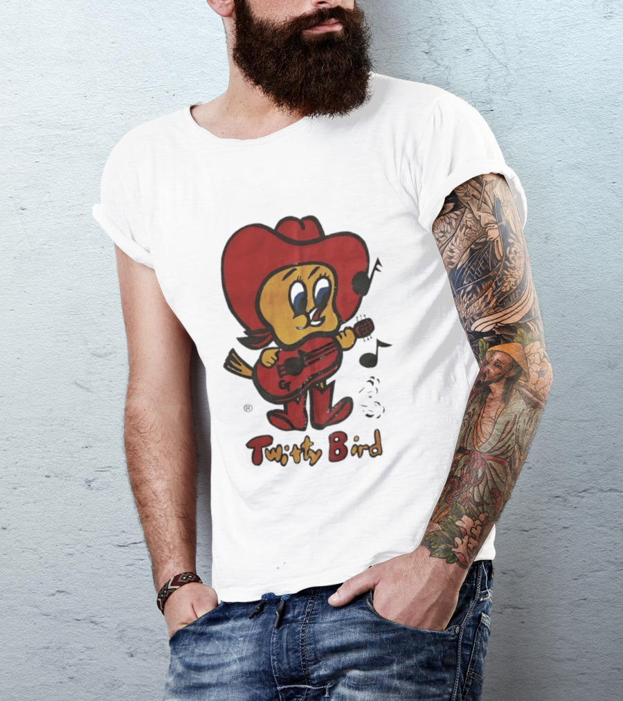 Twitty Bird Cowboy Musician Playing Guitar T-Shirt