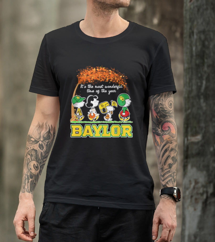 Baylor Bears Peanuts It's The Most Wonderful Time Of The Year Halloween 2026 Charlie Brown Snoopy Woodstock T-Shirt