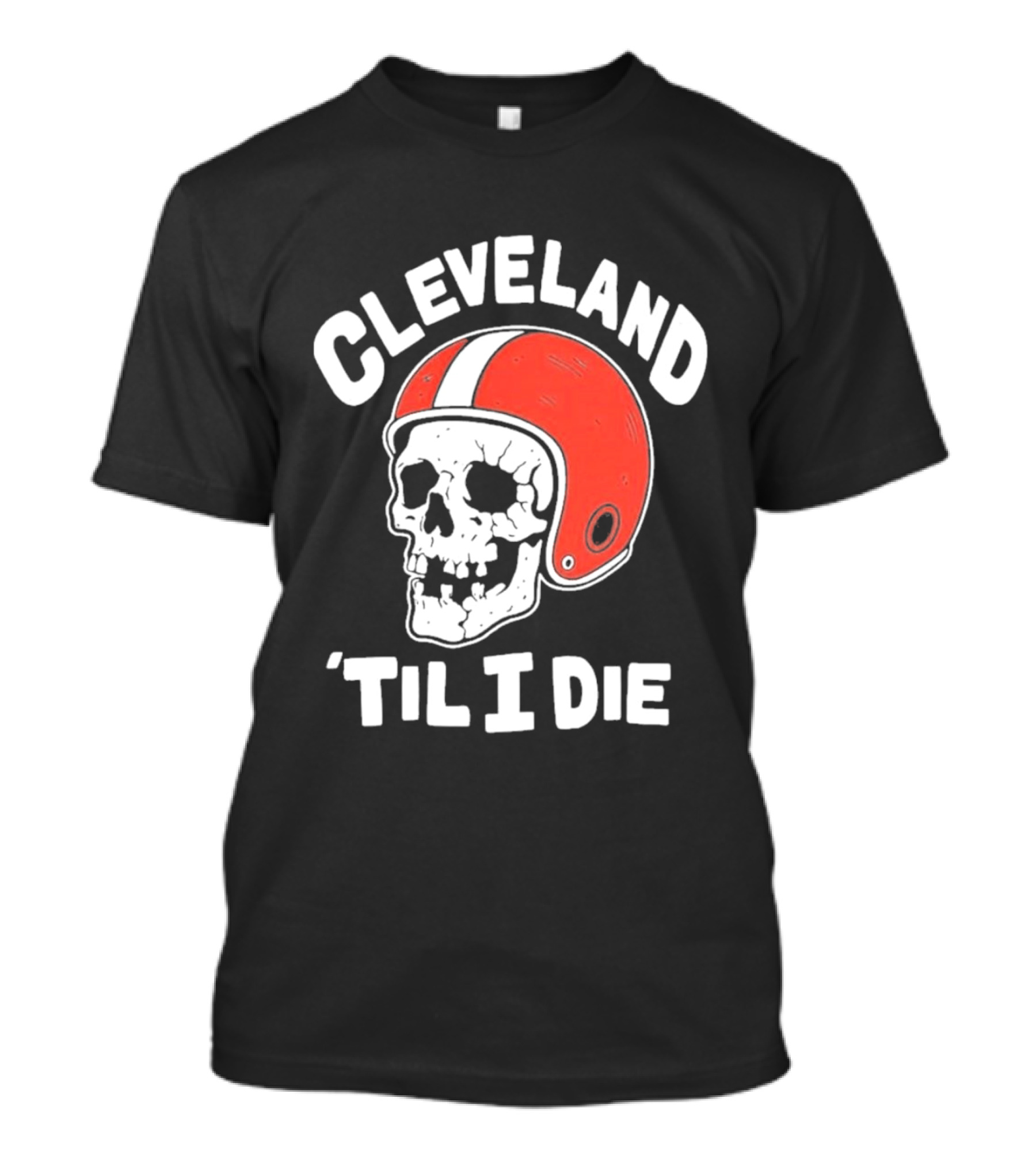 Cleveland 'Til I Die Skull Red Football Helmet T-Shirt