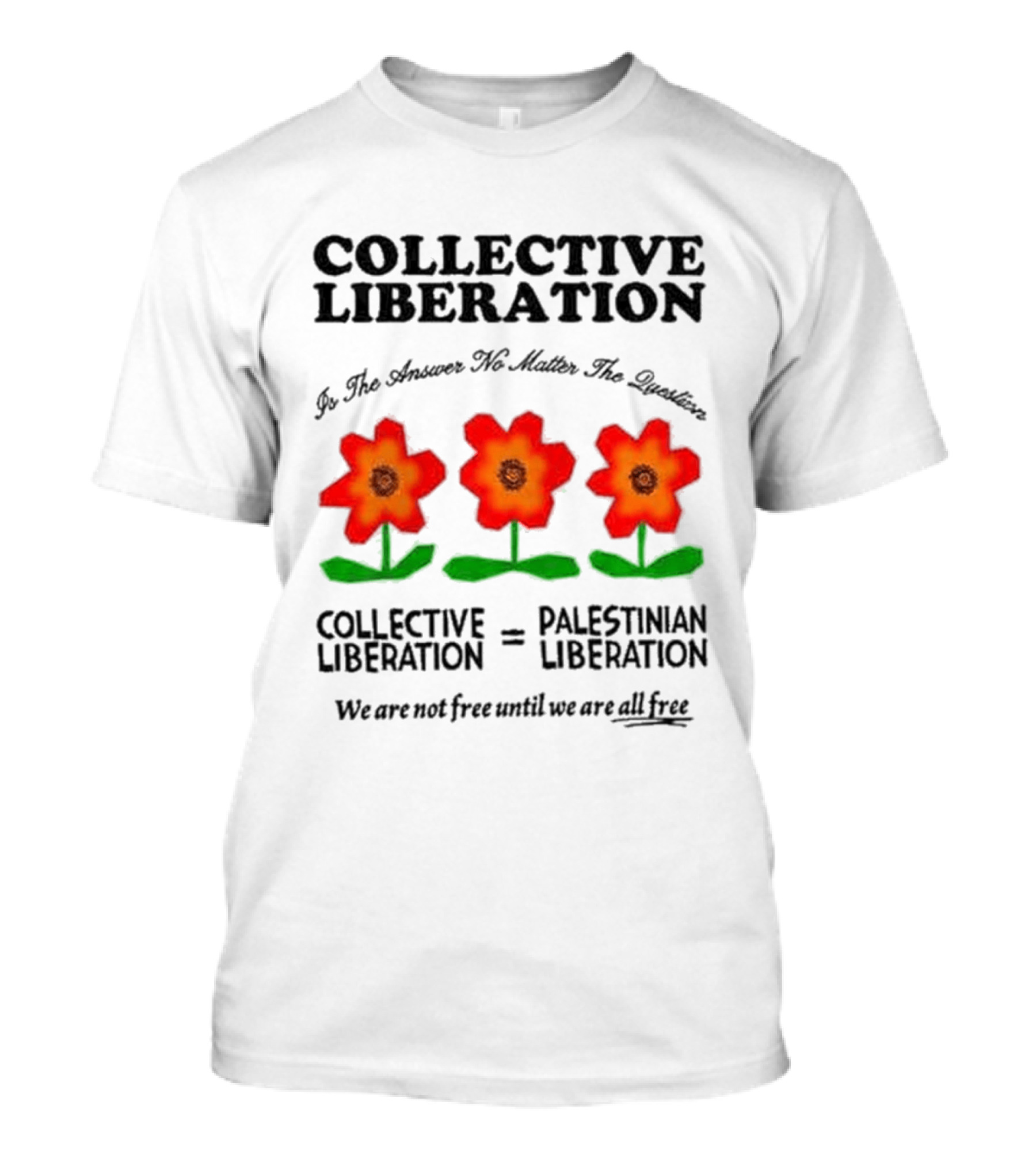 Zayn CHNGE X Anees Collective Liberation Palestinian Equality Floral Message T-Shirt