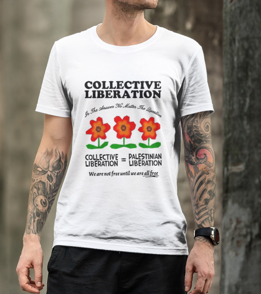 Zayn CHNGE X Anees Collective Liberation Palestinian Equality Floral Message T-Shirt