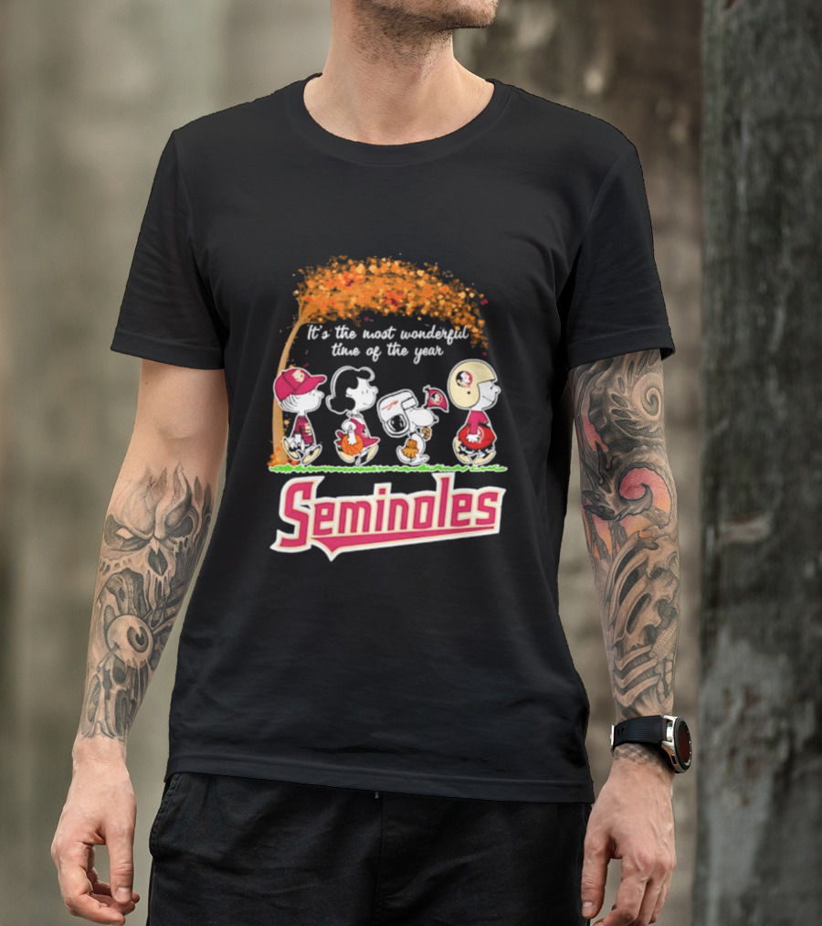 Florida State Seminoles Peanuts Halloween 2026 It's The Most Wonderful Time Of The Year T-Shirt