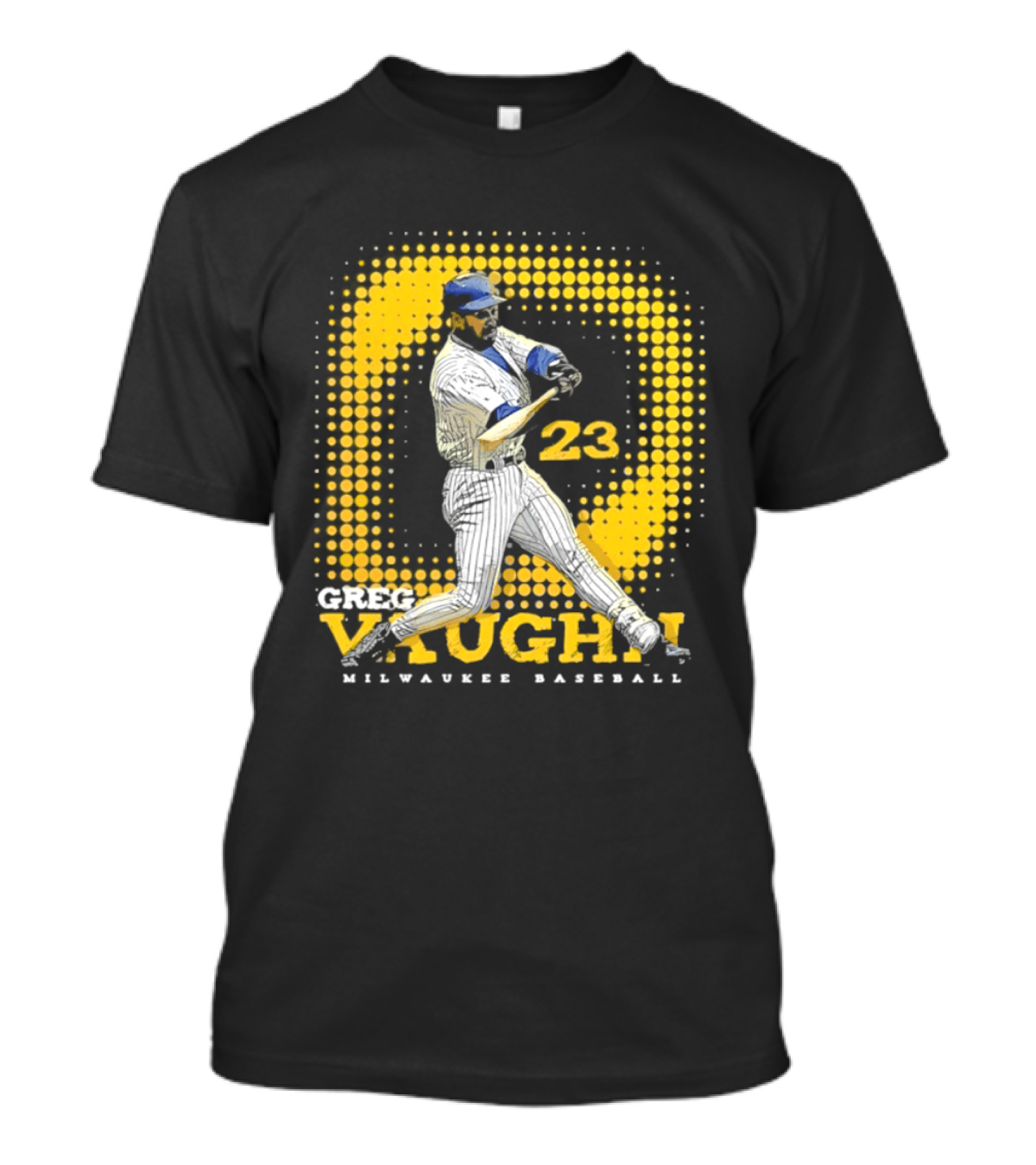 Greg Vaughn 23 Milwaukee Brewers Baseball Dots Player T-Shirt