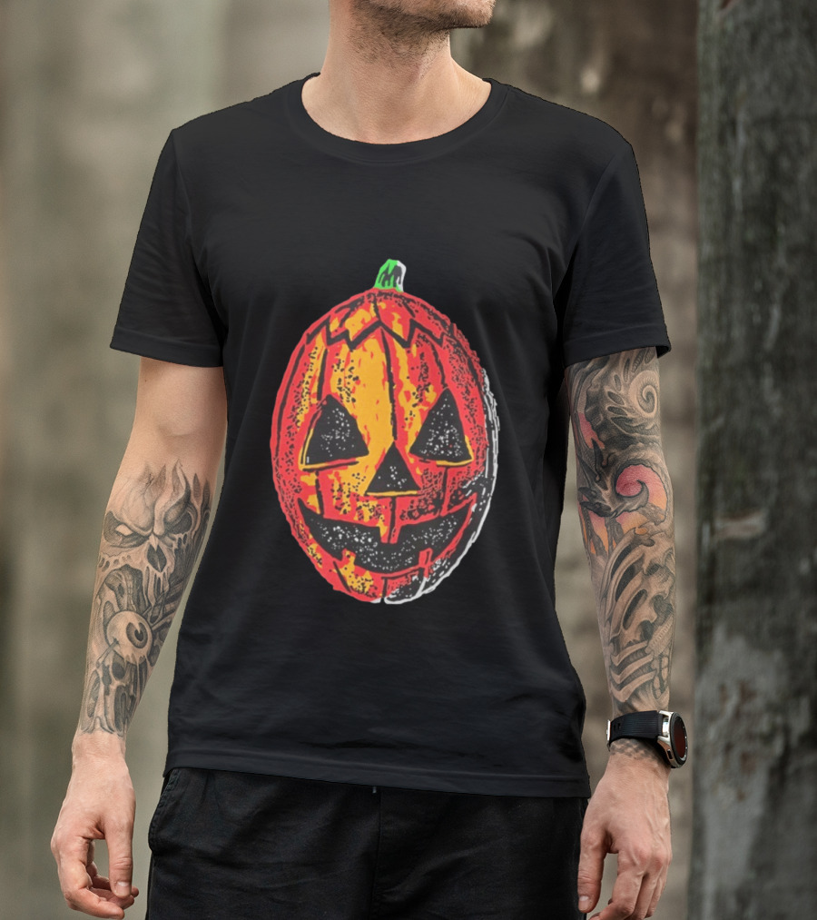 Halloween Trio Pumpkin Jack O' Lantern Black And Orange T-Shirt