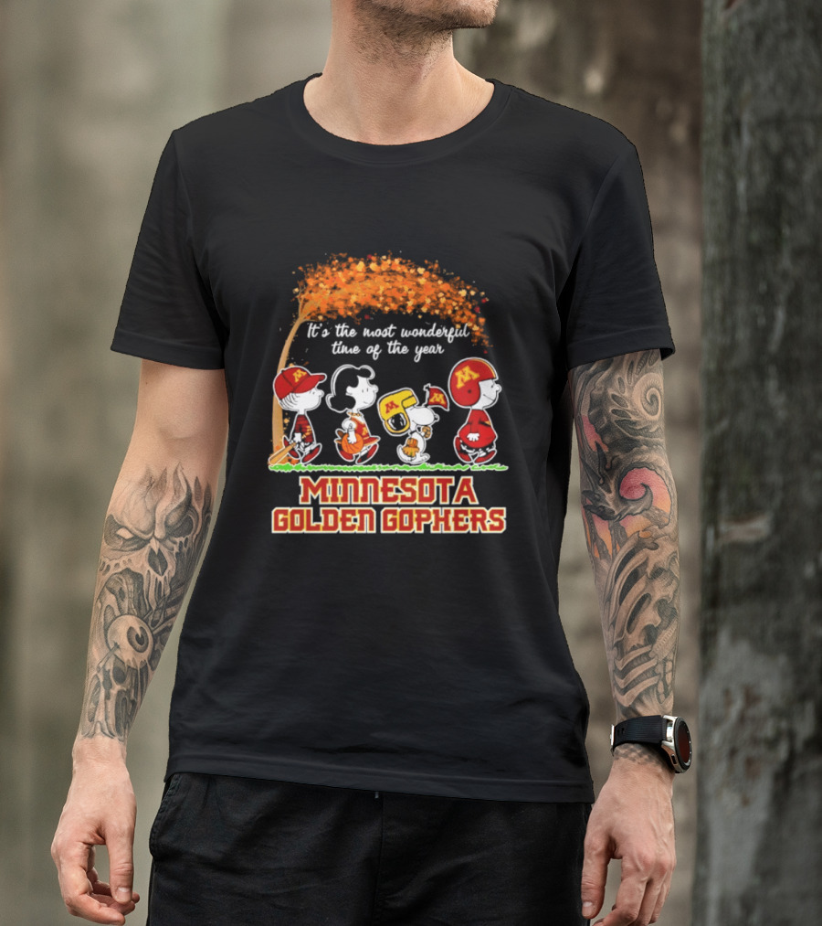 Minnesota Golden Gophers Peanuts It's The Most Wonderful Time Of The Year Halloween 2026 T-Shirt