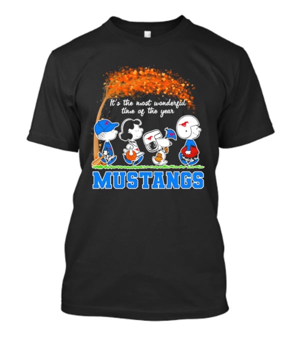 SMU Mustangs Peanuts Most Wonderful Time Of The Year Fall Halloween 2026 T-Shirt