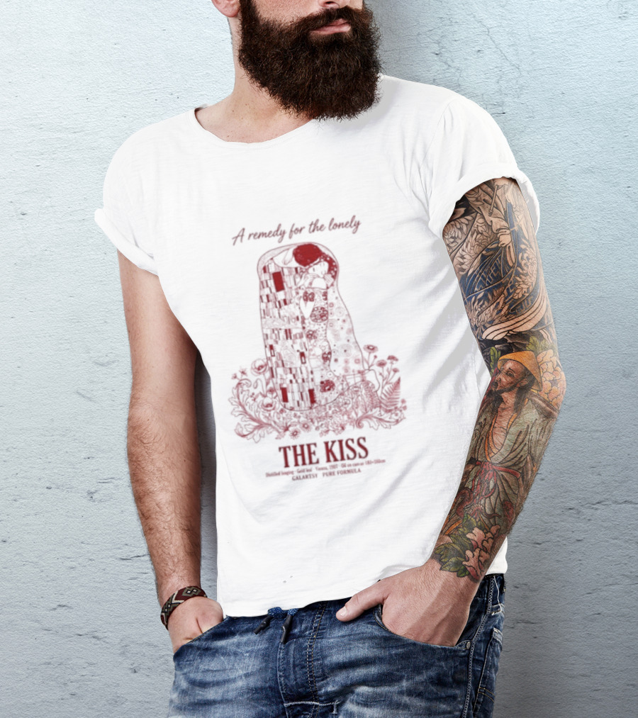 A Remedy For The Lonely The Kiss Embrace With Floral T-Shirt