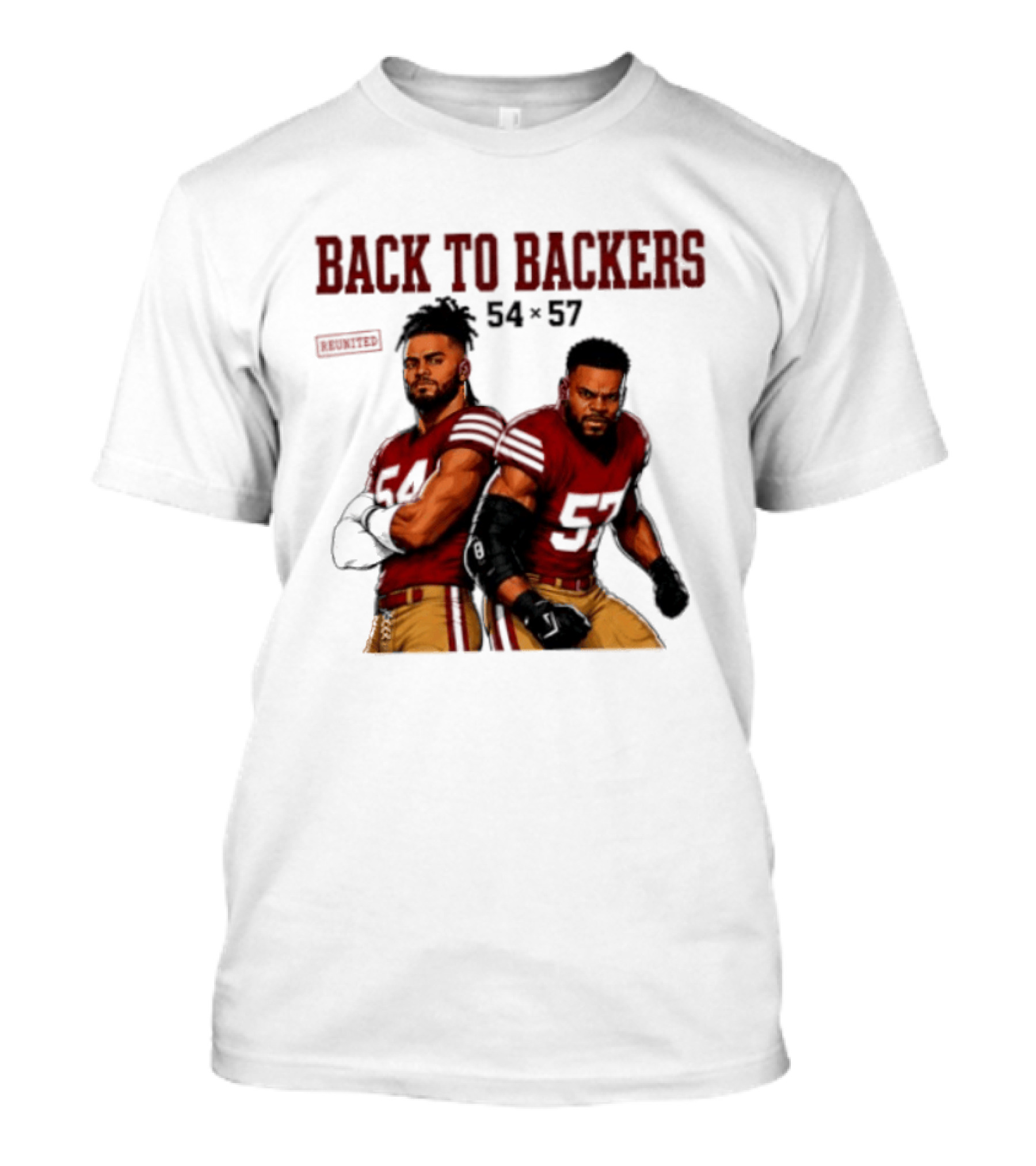 Back To Backers 54 X 57 San Francisco 49ers Football Players Bay Area T-Shirt