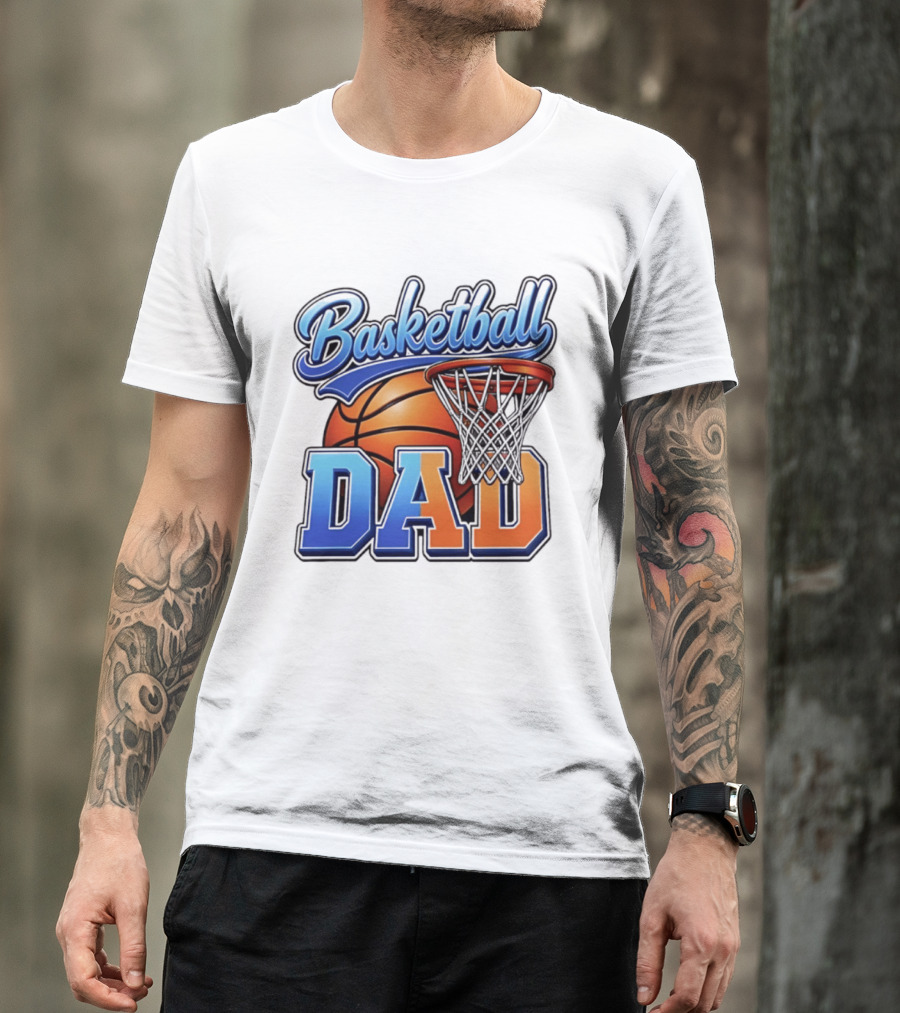 Basketball Dad Father Hoops Sports Fan Basketball Gift Dad T-Shirt