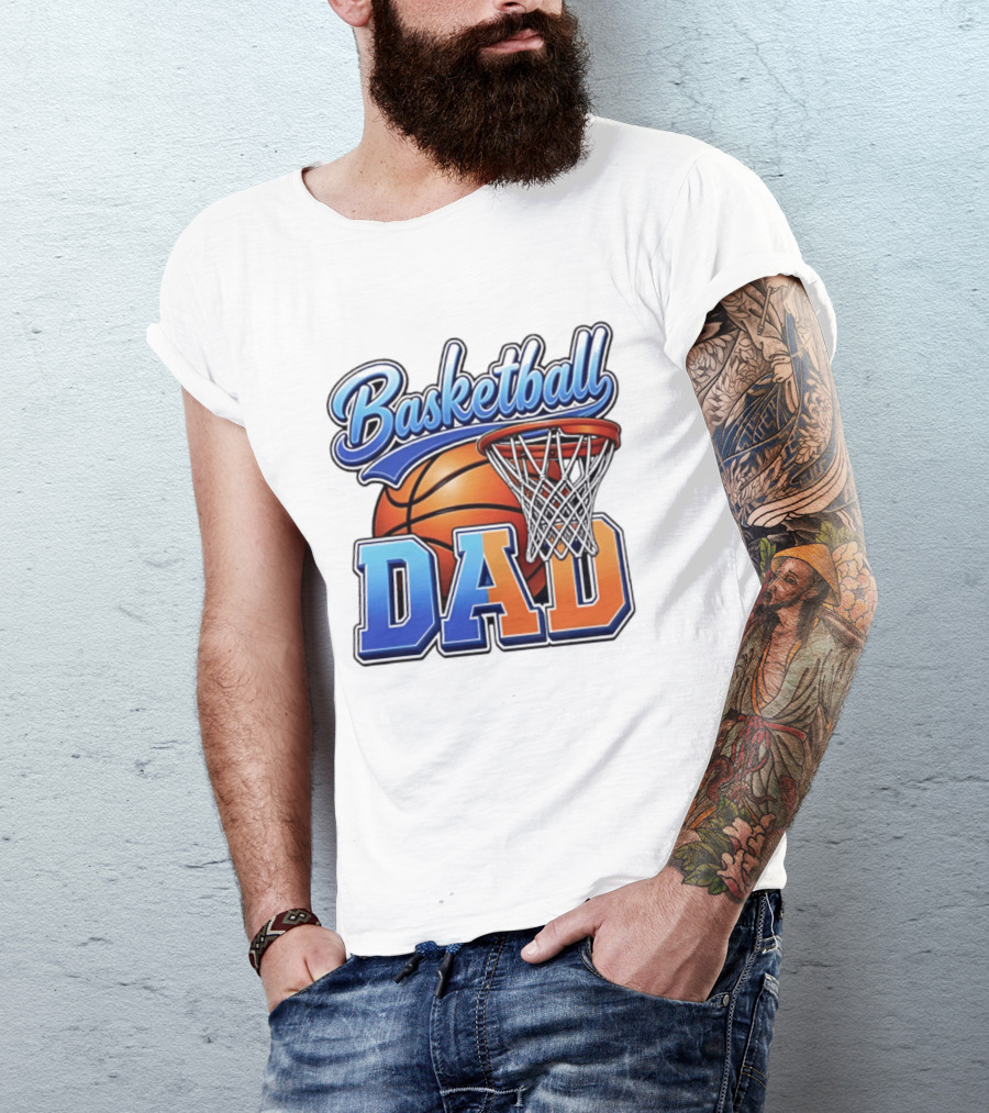 Basketball Dad Father Hoops Sports Fan Basketball Gift Dad T-Shirt