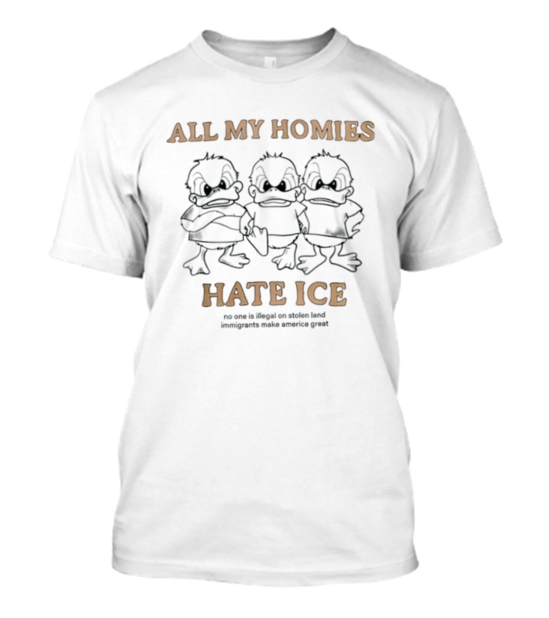 All My Homies Hate ICE Ducks Trio T-Shirt