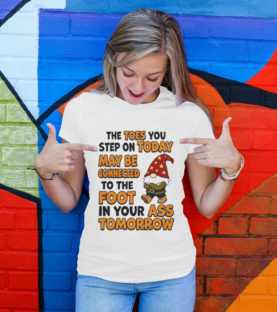 The Toes You Step On Today Gnome May Be Connected To The Foot In Your Ass Tomorrow T-Shirt