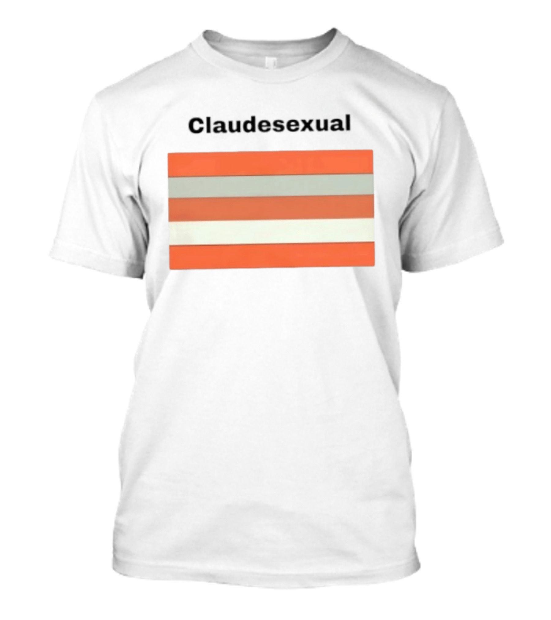 Claudesexual Pride Flag LGBTQ Identity Orange And Gray Stripes T-Shirt