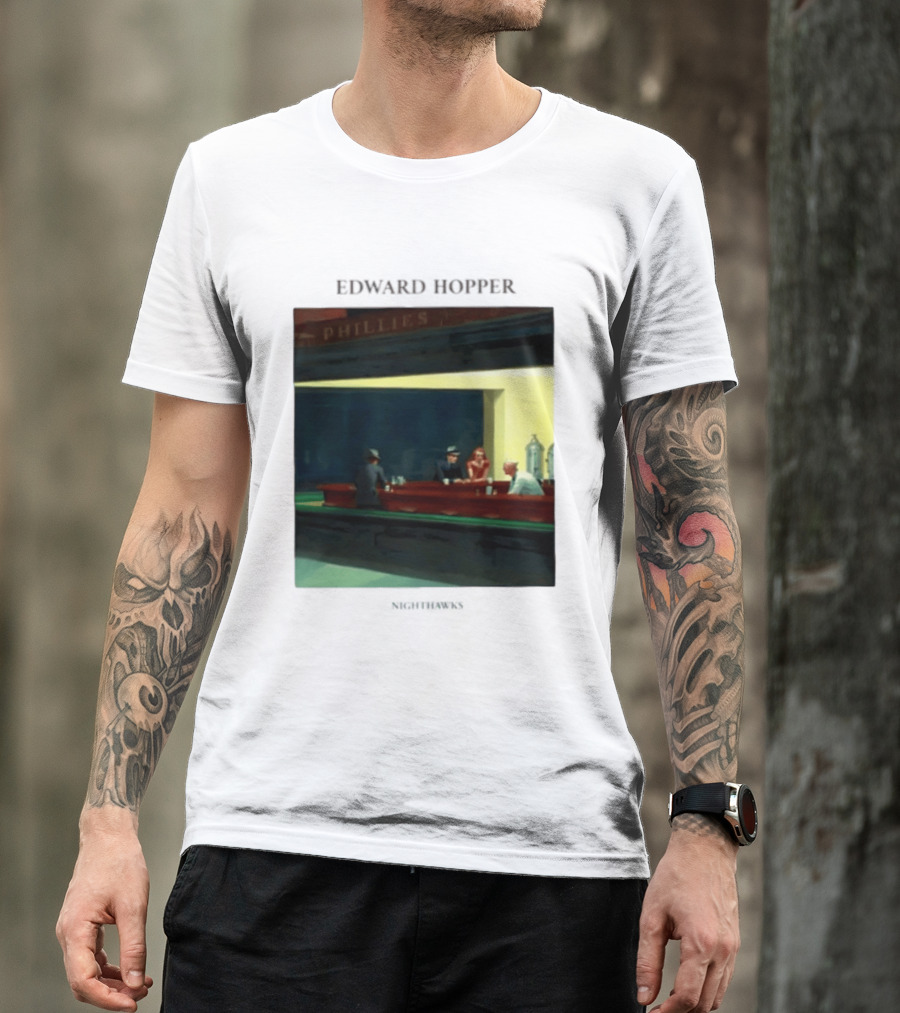 Edward Hopper Nighthawks Phillies Painting T-Shirt