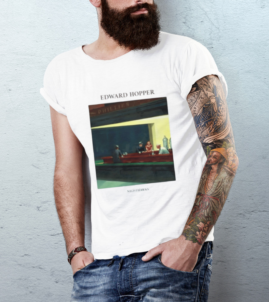 Edward Hopper Nighthawks Phillies Painting T-Shirt
