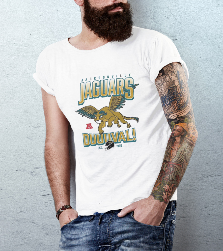 Jacksonville Jaguars Duval Flying Creature Est 1995 T-Shirt