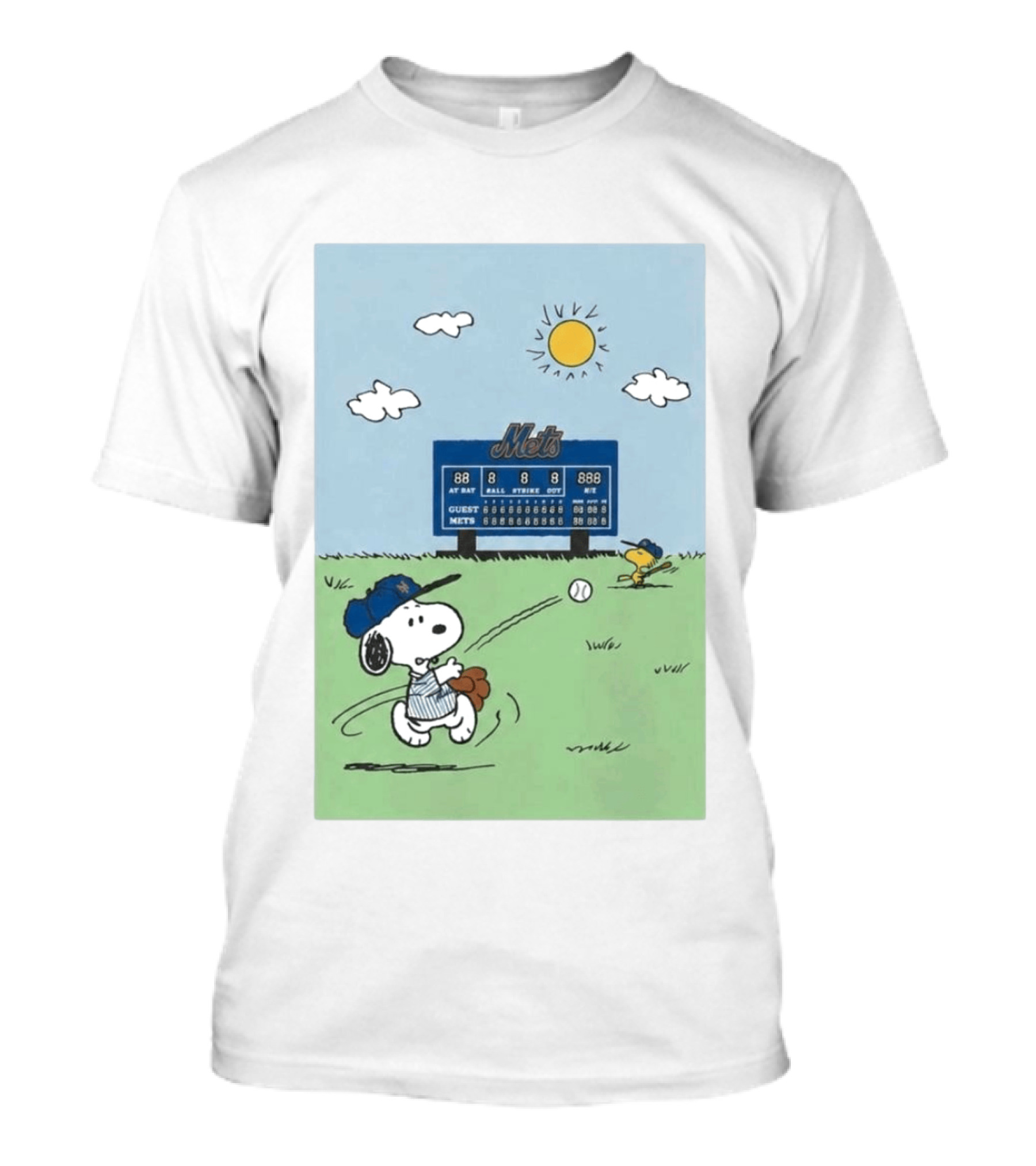 NY Mets Peanuts Snoopy Baseball Game Day T-Shirt