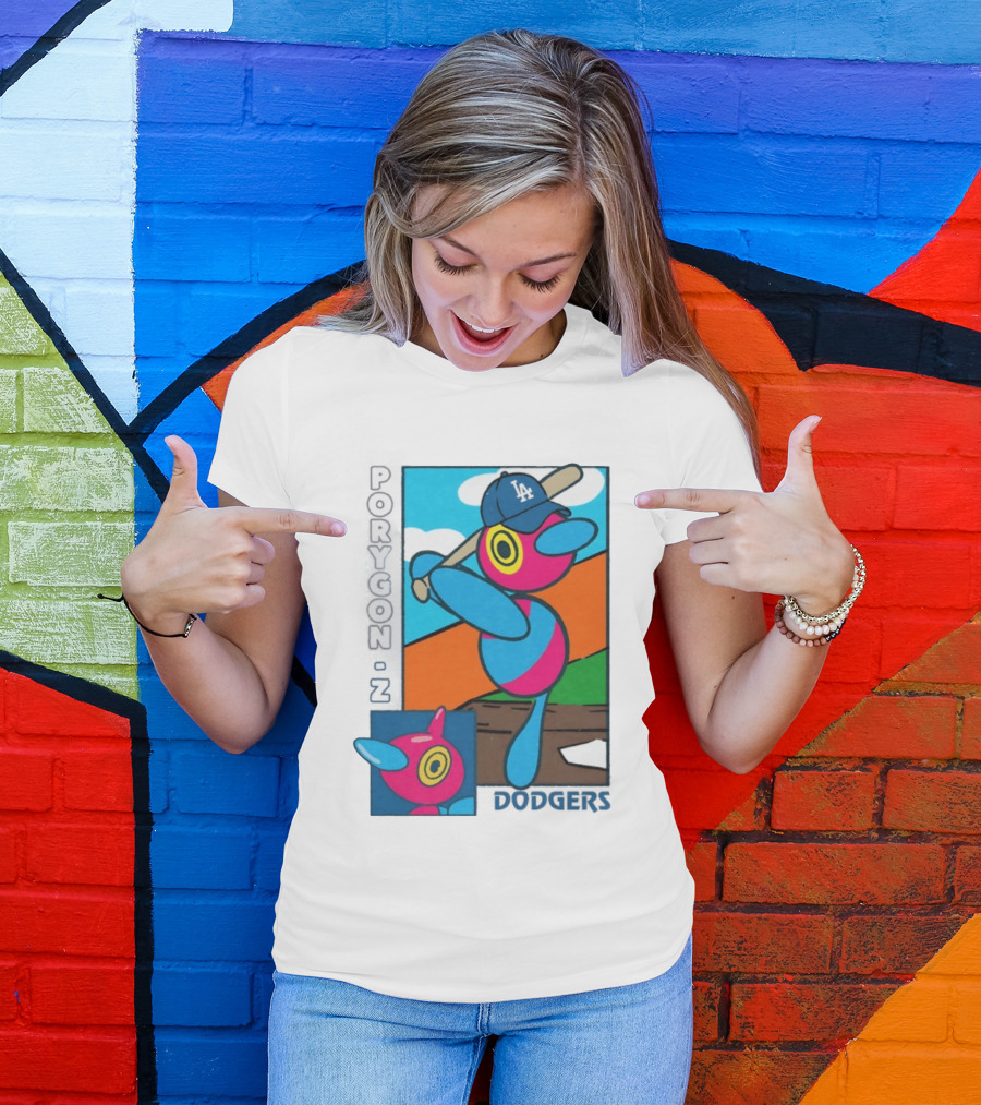 Porygon Z Los Angeles Dodgers Baseball Pokémon T-Shirt