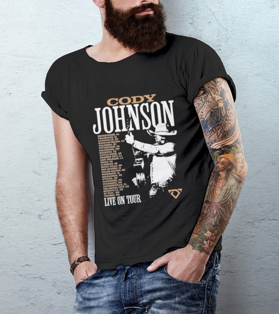 Cody Johnson 2026 Tour Live On Tour Dates And Cities With Cowboy T-Shirt