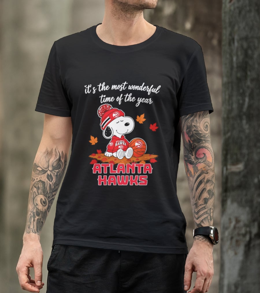 Atlanta Hawks Snoopy Halloween 2026 It's The Most Wonderful Time Of The Year T-Shirt