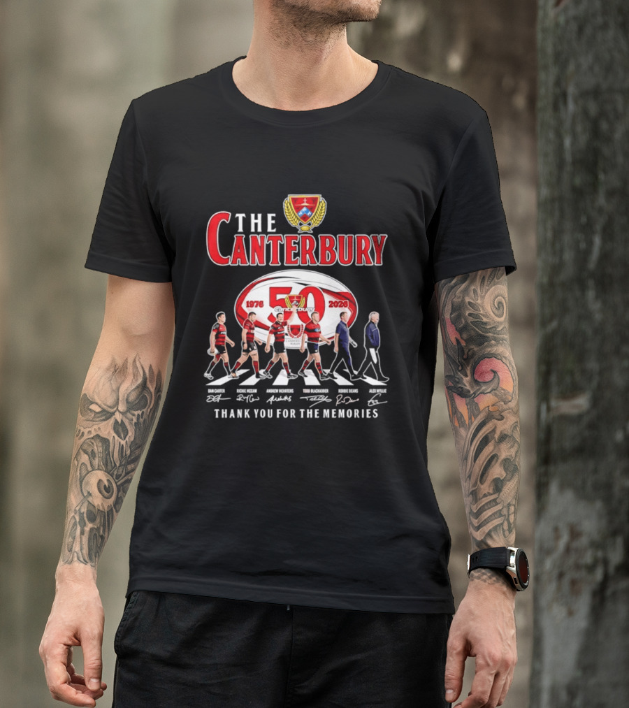 The Canterbury Rugby 50 Years 1976 2026 Thank You For The Memories Signatures T-Shirt