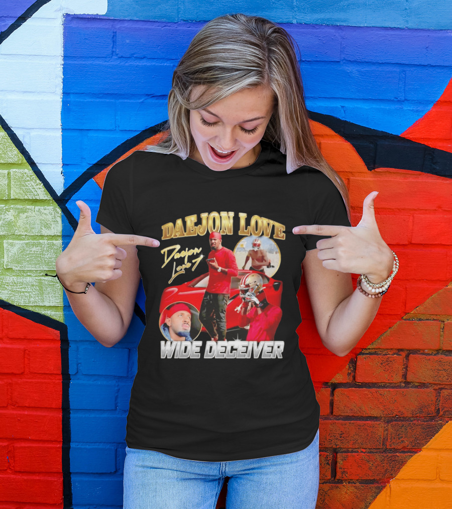 Daejon Love Wide Deceiver Football Tribute Red Car T-Shirt