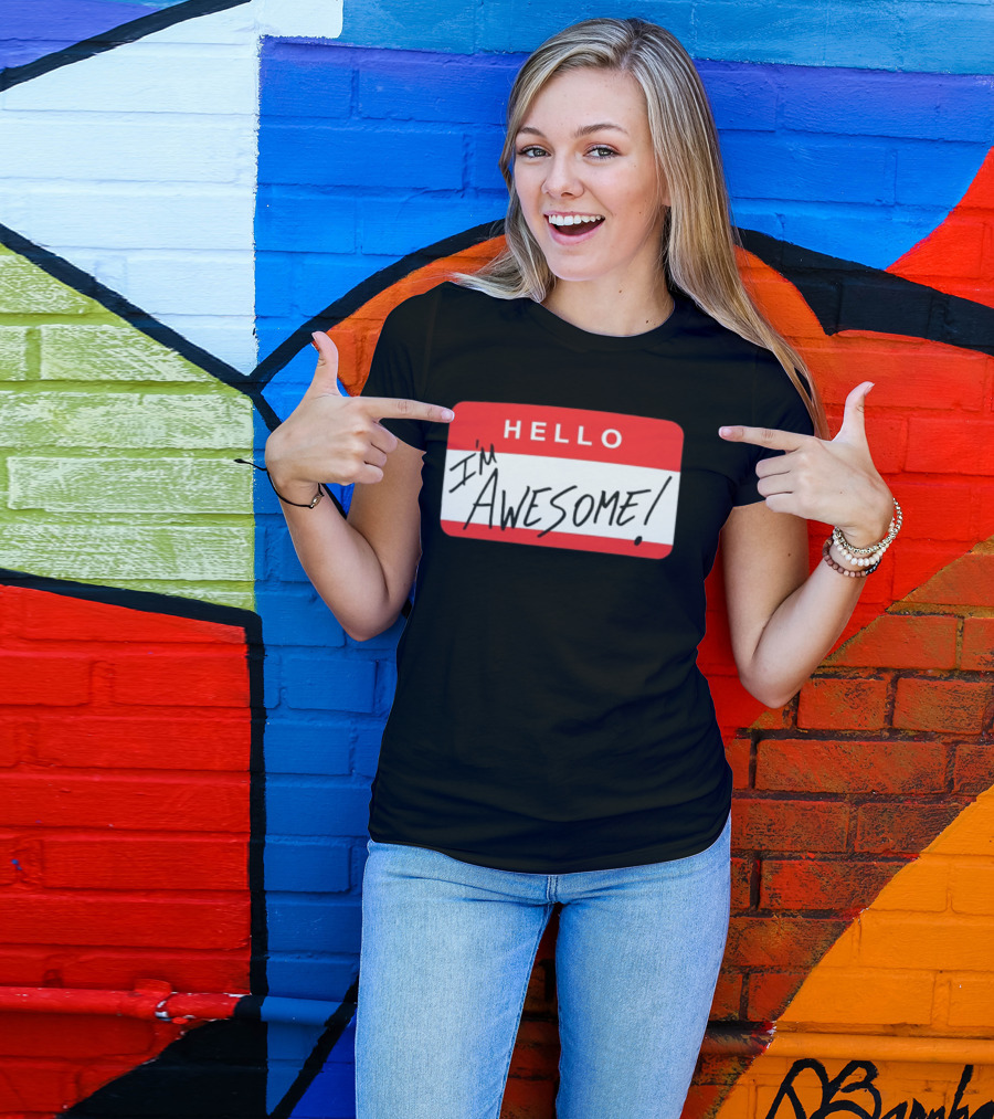 The Miz WWE Hello I'm Awesome Badge Стicker T-Shirt