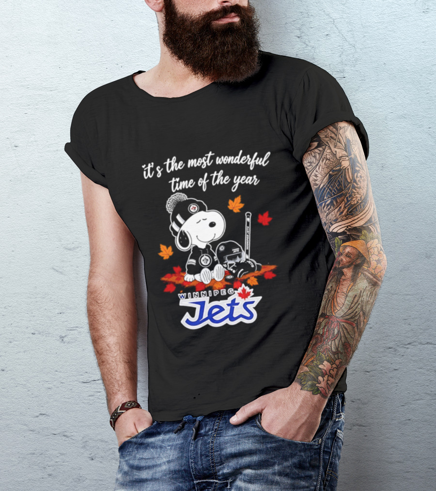 Winnipeg Jets Snoopy It's The Most Wonderful Time Of The Year 2026 T-Shirt
