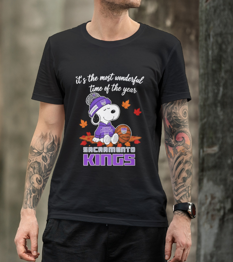 Sacramento Kings Snoopy Halloween It's The Most Wonderful Time Of The Year T-Shirt