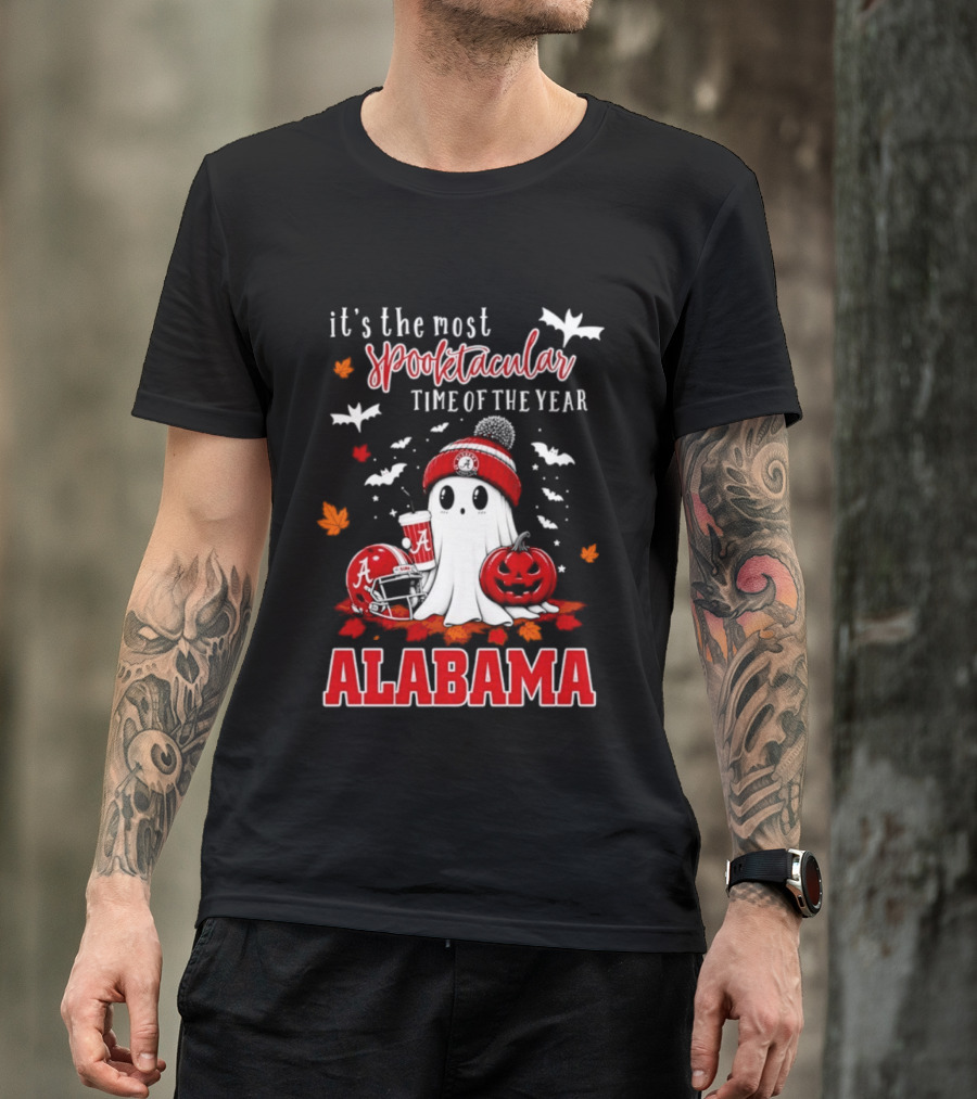 Alabama Crimson Tide Halloween Ghost It's The Most Spooktacular Time Of The Year 2026 T-Shirt