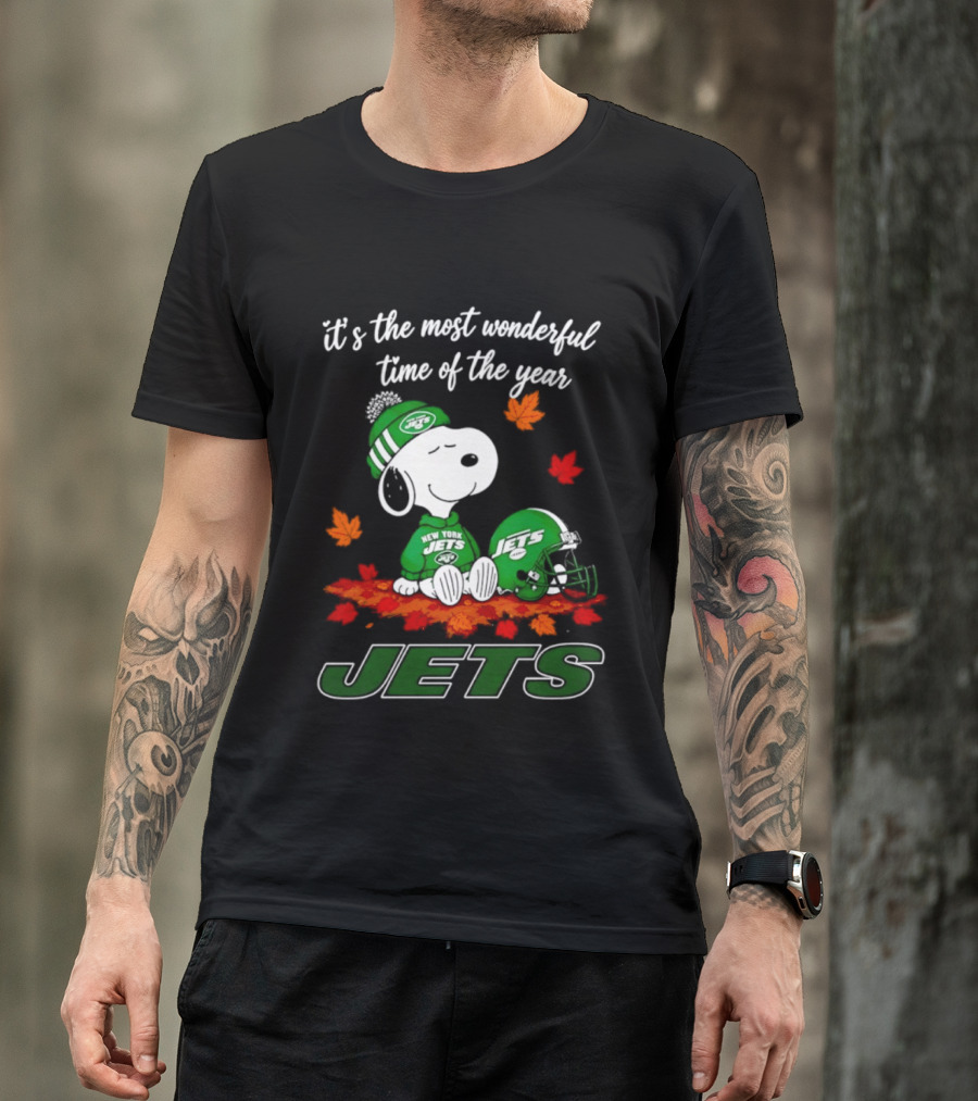 New York Jets Snoopy Fall Halloween 2026 Most Wonderful Time Of The Year T-Shirt
