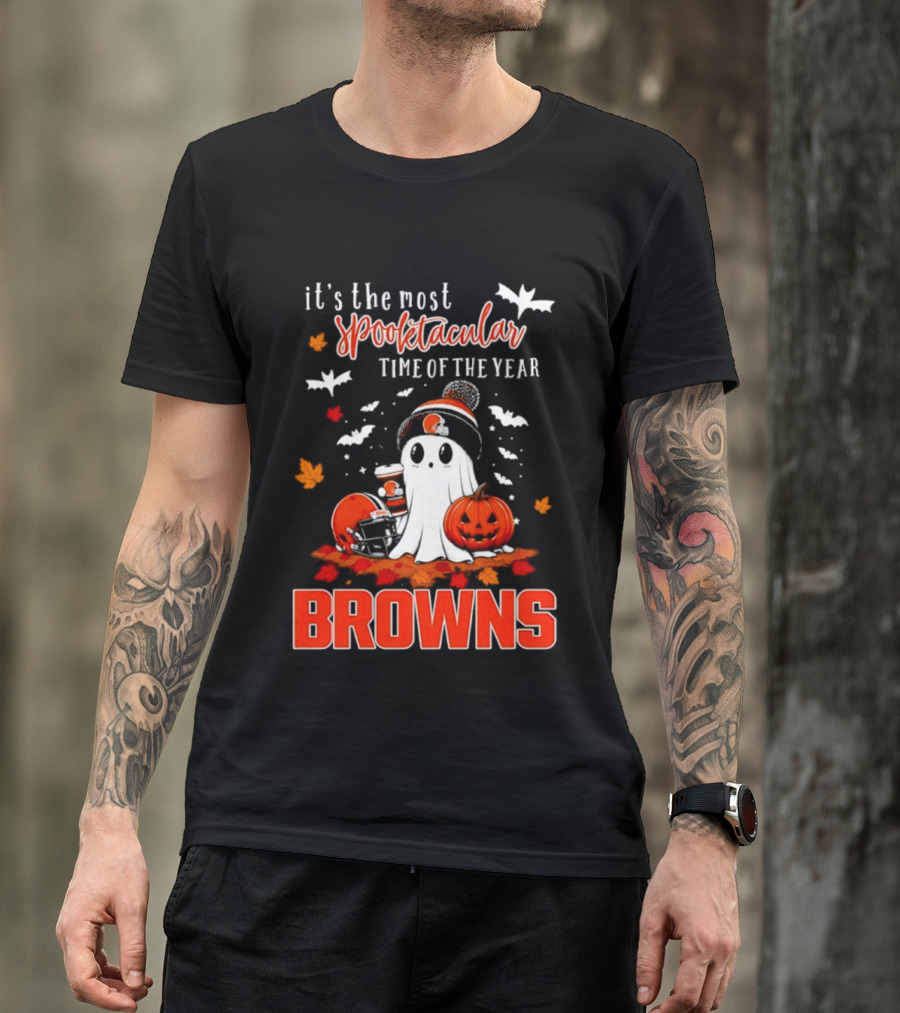 Cleveland Browns Spooktacular Halloween Ghost Time Of The Year T-Shirt