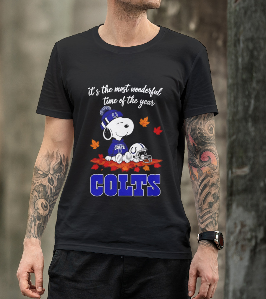 It's The Most Wonderful Time Of The Year Colts Snoopy Fall Halloween T-Shirt