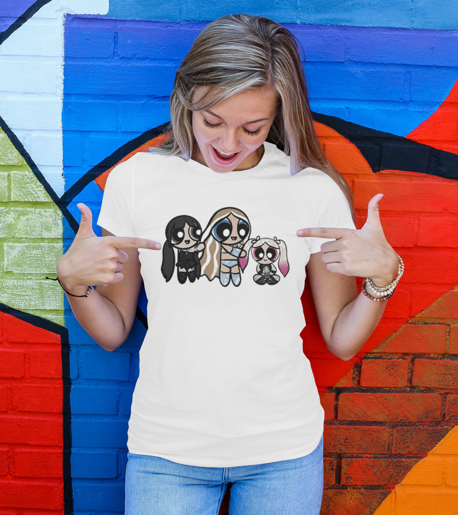 Powerpuff Charlexley Trio In Unique Cartoon T-Shirt
